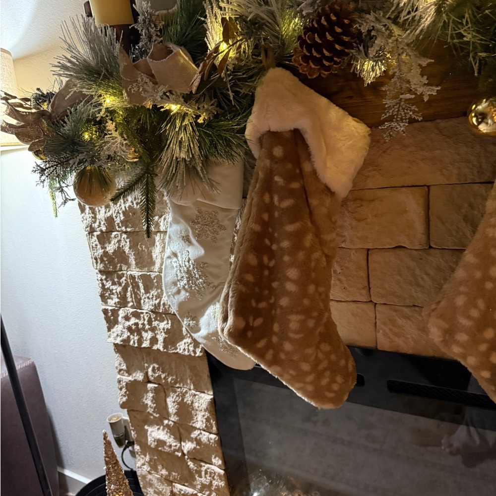 Fawn Faux Fur Stocking, 19"